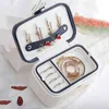 Jewelry Box High-capacity Ring Earrings Necklace Storage Cosmetics Beauty Container Double-layer PU Leather 210423