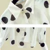 Höst Kvinnor Långärmad tröja Chiffon Blouse Polka Dot Shirts Casual Loose Slim Korean Elegant Ol Blusas 11145 210427