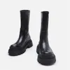 Top qualité en vente nouveau concepteur femmes Chelsea bottes grosse plate-forme noir mode Goth Punk dames chaussures