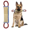 Iinen Cloth Dog Training Owredience 개 Biting 스틱 순수 가죽 대화 형 몰러 훈련 용품 독일 셰퍼드 벨기에 말리 노스