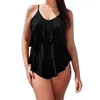 Ruffle Swimsuit Mature Women Cover Belly Swimwear Slimming Vintage Retro Bodysuit Bathing Suits Monokini Plus Size 3XL 210521