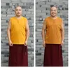 Ethnic Clothing Summer Lama Monk's Clothes Short Rest Vest Tibetan Round Neck Button Top Missionary Jacket