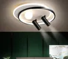 Plafond moderne à LEDs rond lumières blanc/noir lampe d'intérieur pour chambre salon étude avec spots