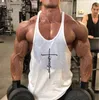 Linne för herr Märke Gymkläder Bomull Singlets Canotte Bodybuilding Träning Löpartröja Herr Fitness Shirt Muscle Guys Ärmlös väst