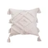 Cushion/Decorative Pillow Handmade Cushion Cover With Tassels 45x 45cm Beige Boho Decor Moroccan Style Seat Pillowcase Drop