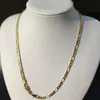 Women's Necklace 18 K G/F Solid Yellow Fine Gold Figaro Link Chain Pendant 500MM 5mm