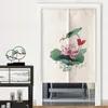 Curtain & Drapes Chinese Lotus Door Noren Japanese Doorway Kitchen Curtains Feng Shui