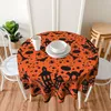 Nappe de Table Halloween Maison Motif Nappe Ronde Décoratif Imprimé Couverture Protecteur Polyester2911