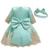 Christening dresses Quality Long Sleeve Christmas Drsses for Girls Birthday Party Bowknot Wedding Children Clothes