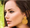 Boucles d'oreilles en perles ethniques Boho pour femmes, pendentif rond coloré en grand cercle, bijoux de fête faits à la main, 9 couleurs