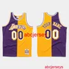 Stitched LeBron James Split Purple Gold Jersey Lägg till valfritt namnnummer