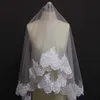 Bling Sequins Lace Chapel Wedding Veil WITHOUT Comb 2 Meters Long Mantilla Bridal Veil One Layer White Ivory Veil Headpieces X0726