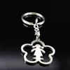 2021 Cute Flower Girl Silver Color Stainless Steel Keychain for Women Fashion Key Chain Jewelry llaveros para parejas K612125 G1019