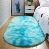 RULDGEE Ellipse Rug Simple Modern Oval Tie-dye Home Bedside Bedroom Carpet Thickened Rectangular Cute Gradient Mat 210317