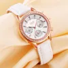 LIGE Top Luxury Brand Orologi da donna per il tempo libero Moda in pelle Quarzo Ladies Diamond Dress watch Regalo femminile Relogio Feminino + Box