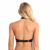 Sexy Femmes Wet Look Cuir Cupless Cage Soutien-Gorge Haut Sans Manches Halter Cou Dos Nu Buste Ouvert Crop Débardeurs Fétiche Lingerie Bras Set228c