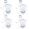 DIY Textile Sublimation Blanks Baby Jumpsuits White Contton Girl Spädbarn Rompers Värmeöverföring Utskrifter Toddler Boy Kläder Termiska Tryck Outfits 0 till 12 månader