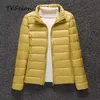 Bayan Ceket Sıcak Ördek Aşağı Dolgu Giyim Ultra Hafif İnce İlkbahar / Sonbahar Kadın Tüy Ceket Palto Palto Parkas 211109