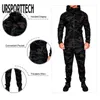 Camo Mens Tracksuits Jogging Suit Camouflage Hoodies Set Man Zipper Hoodies + Sweatpants Male Work Out Jogger Set Gym Kläder 210528