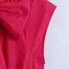 Tangada Women Solid pink Bow Cotton Mini Dress Sleeveless Korean Fashion Lady Casual Dresses Vestido 6Z86 210609