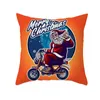 Funny Santa Christmas Throw Pillow Covers 18x18 pulgadas Santa Claus Pets Home Funda de almohada decorativa para sofá GGE2157