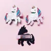 20 unids moda linda brillo unicornio horquilla unicornio sólido fieltro animal caballo pasadores princesa cabeza ropa boutique accesorios para el cabello