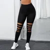 Leggings sportivi in maglia patchwork da donna Pantaloni lunghi a vita alta Abbigliamento sportivo per donna Pantaloni sportivi push up da palestra Pantaloni taglie forti 210515