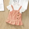 Sommer Childrem Baby Mädchen Kleid Plaid Gedruckt Kurzarm Nette Kleider Einteilige Mode Schöne Kinder Mädchen Röcke Kleidung Großhandel G717TQ9