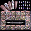 Tamax Nail Art Rhinestones Set Flatback Crystals NailS AB stoner stickers For Decorations Design with dotting wax pen NAR015