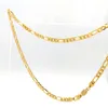 Collier chaîne Figaro classique à bordure solide en or jaune 24 carats rempli de 6 mm, 20 unisexes263s