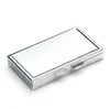 Blank Rectangle Pill Boxes Metal Container 7 Grids Mini Portable Travel Case