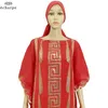 Etniska kläder 2 stycken Set Lady Long Dress Women O Neck Short Sleeve Loose 2022 Fashion Maxi Silk Sequin African