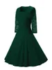 Freizeitkleider SALE Schwarzes Kleid Elegante Bürodame OL Busniess Arbeitskleidung Robe A-Linie Mittellang Vintage Sisjuly Sommer Plus Size