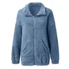 Womens Sherpa Ceket için Sıcak Tişörtü Teddy Bear Bulanık Polar Zip Up Kapüşonlu Ceket Kış Giysileri Artı Boyutu 211109