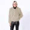 Fur Imitation Fur Coat Korean Pure Tan Wool Women's Short Coat Pin 211207