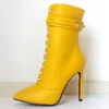 جديد أزياء المرأة الأحذية 12 سنتيمتر عالية الكعب أشار تو مثير صنم الكاحل أحذية السيدات الدانتيل يصل الأحذية بوتاس زائد الحجم 4944