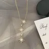 Cadenas de moda colgante cadena collar forma brillante circón 925 esterlina meteorito plata joyería para mujeres boda cumpleaños regalo