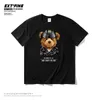 EXTFINE 100% BOOMS MOTO BEAR PRINT Män t-tröjor HIPHOP Cartoon Tee Streetwear Biker T Shirt Male Tshirt Harajuku 210706