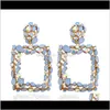 Lustre bijouxgéométrique cristal pierre strass boucles d'oreilles mode grande déclaration colorée balancent boucle d'oreille quotidienne fête de mariage bijoux 216