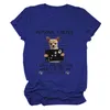 Kvinnors T-shirt T-shirts Kortärmad Crewneck Tees Workout Toppar med söt hundmönster Lös passform XRQ88