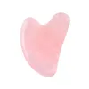 Rose Quartz Jade Guasha Board Pink Natural Stone Scraper Chińskie narzędzia do gua sha