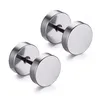 Boucles d'oreilles Huggie en forme d'haltère en acier inoxydable plaqué or 18 carats pour hommes et femmes