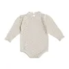 Autunno Baby Hollow pizzo cotone lavorato a maglia tuta che tocca il fondo del maglione vestiti striscianti 210515