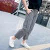 Pantolon YourSeason Moda Büyük Kızlar Ekose Pantolon Kore Genç Okulu Kız Çocuk Pamuk Elastik Bel Gevşek Giysi