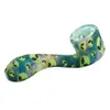 Smoking Pipes 7 Character Shape Silicone Hand Pipe Printed and Glow in the dark Colorful Patterns with Glass Bowl