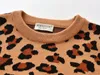 Suéter de bebê meninas padrão de leopardo malha de malha infantil tricô de algodão sweater de outono para crianças roupas a4085 318 k2