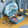 Kids Lunch Box Food Containers Microwavable Bento Box Cartoon School Snack Storage Boxes With Spoon ZZA3447