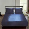 Bonenjoy Pla Cool Fibra Fibra Silled Bedsheet com Elastic Band Single Twin Rainha King Size Azul Color Fresco Folha Cama e Bedsheets 210626