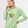 Sweats à capuche pour femmes Sweats Kawaii Harajuku Avocat Femmes À Manches Longues Chaud Coton Sweat Manteau Casual Pulls À Col Ras Du Cou Surdimensionné Sport