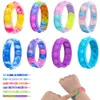 IN STOCK Tie Dye Fidget Toys Bracelet Kids Push Bubble Popper Wristlet Bangles Boys Girls Educational Puzzle Finger Toy Silicone bracelets Wrist Band GG63IHE